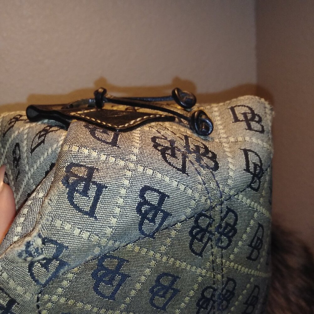 Dooney and Bourke Vintage Signature Canvas and Leather Satchel - Picture 4 of 14